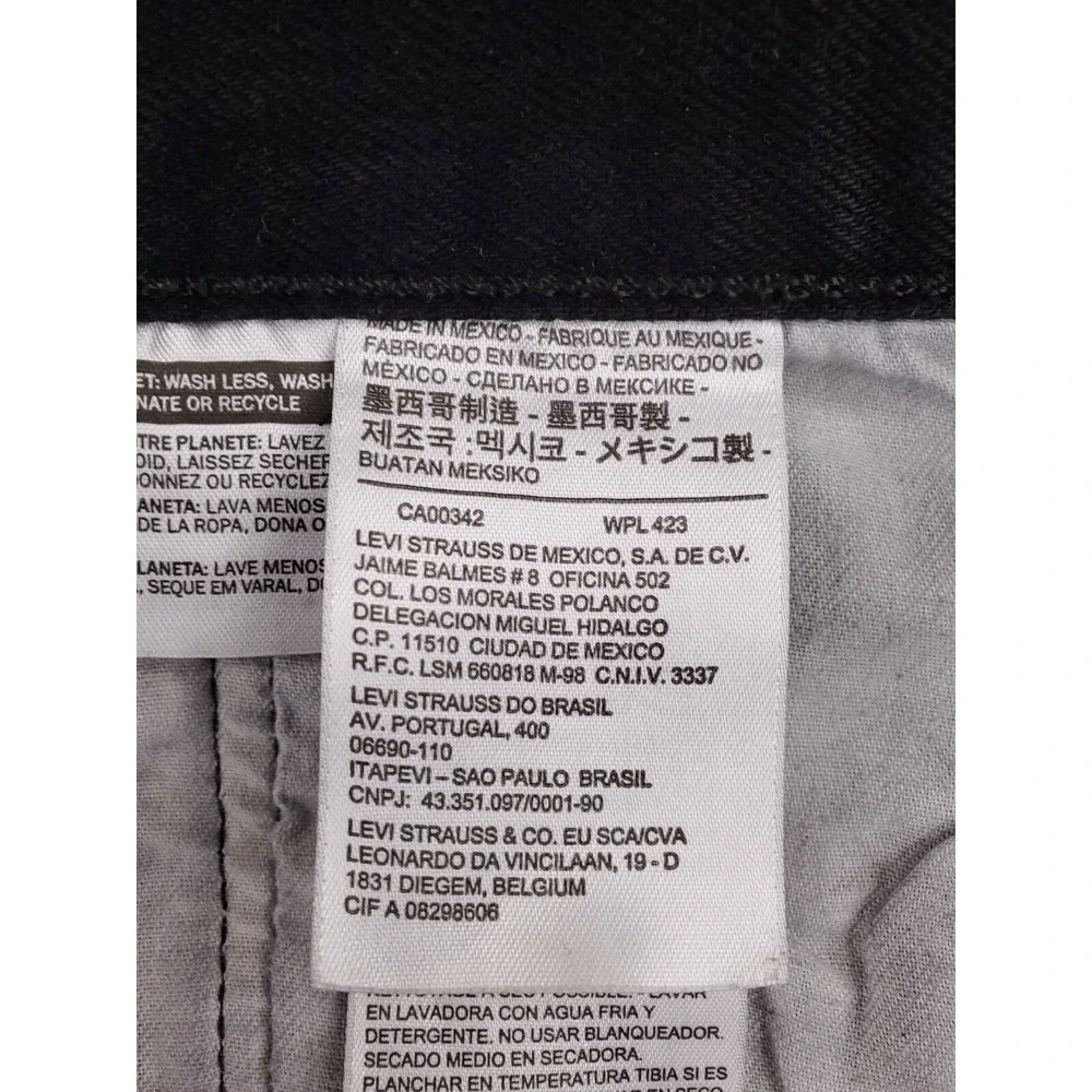 Levis 501 Jeans Mens 44x32 Black Original‎ Straight Button Fly Heavy Denim Pants